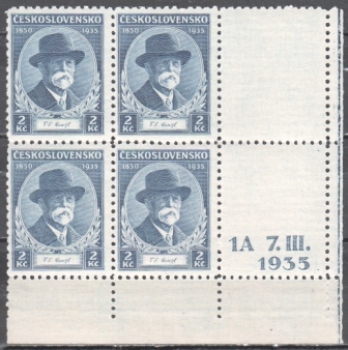 287 / 1 A šestiblok 4 známky + 2 K P ** - 1935